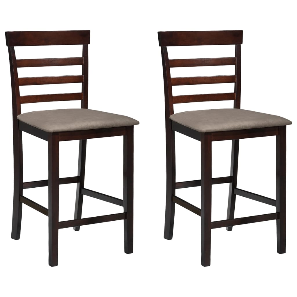 Bar stools 2 pcs brown fabric