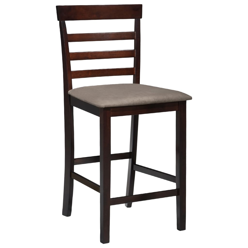 Bar stools 2 pcs brown fabric