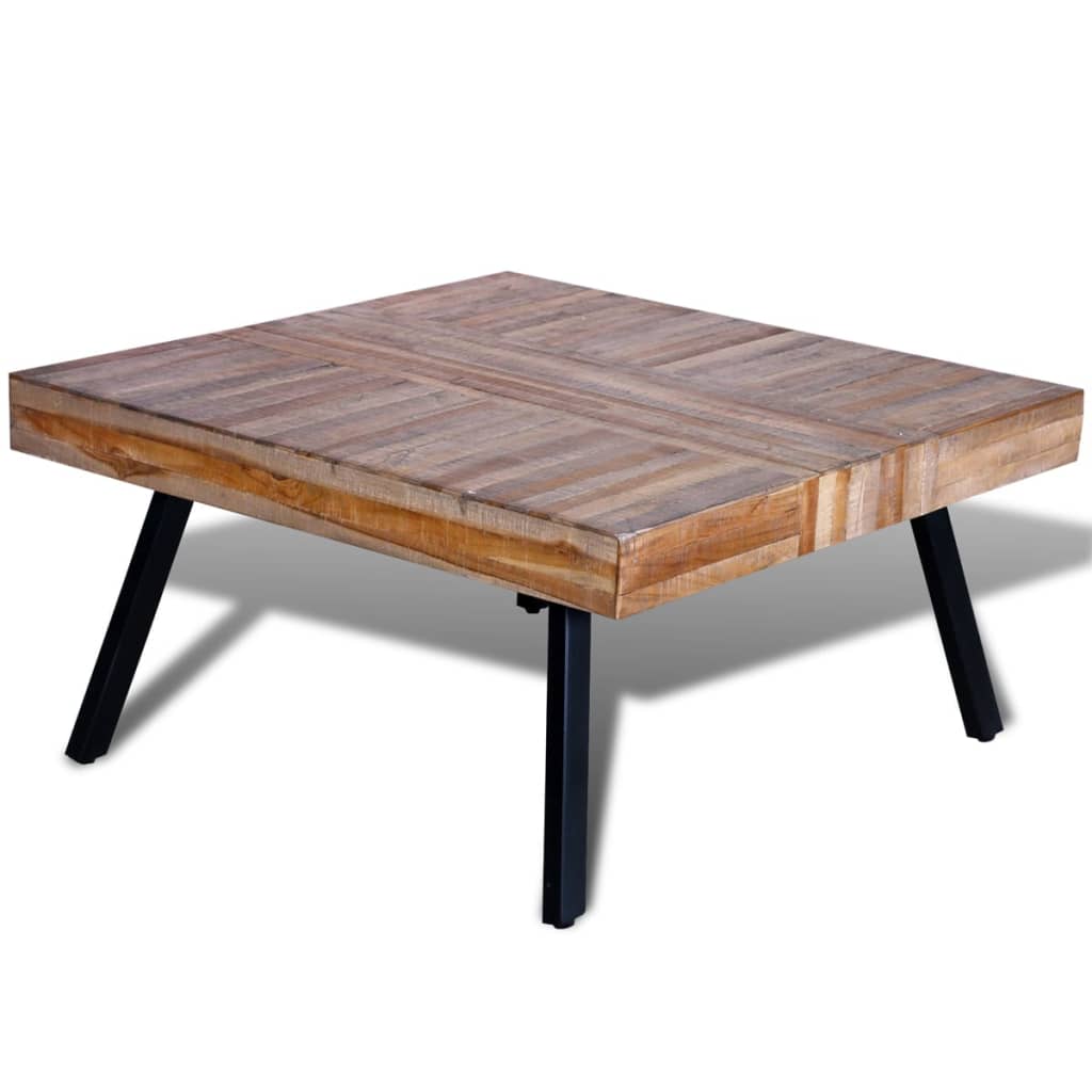 Tavolino quadrato in legno di recupero in teak