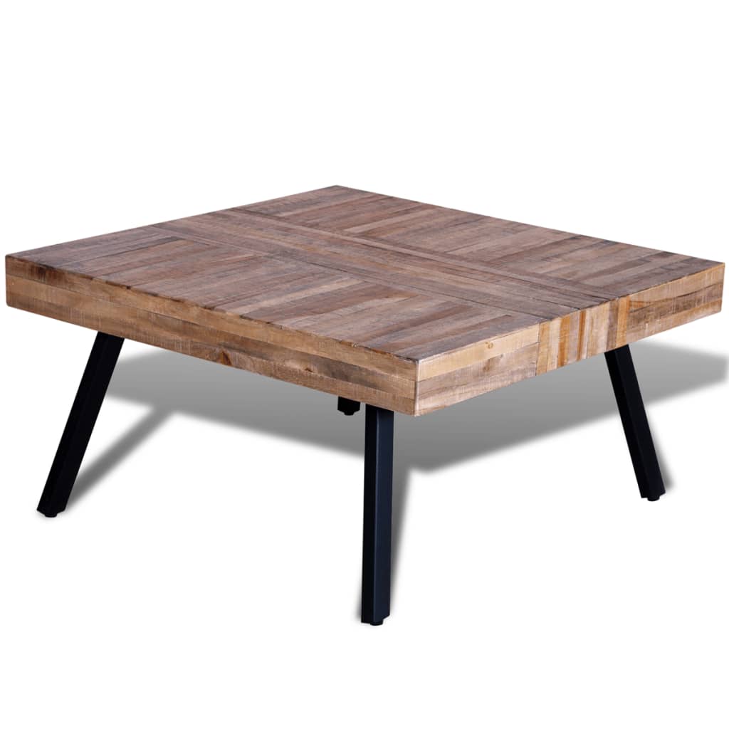 Tavolino quadrato in legno di recupero in teak