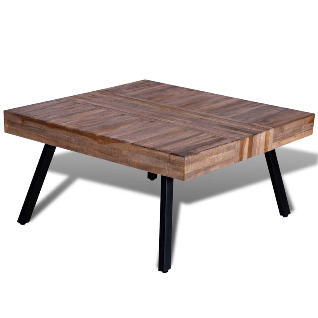 Recovery Teak Wood Square Couchtisch