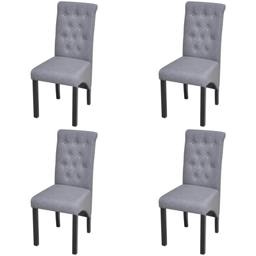Dining chairs Lot of 4 light gray fabric
