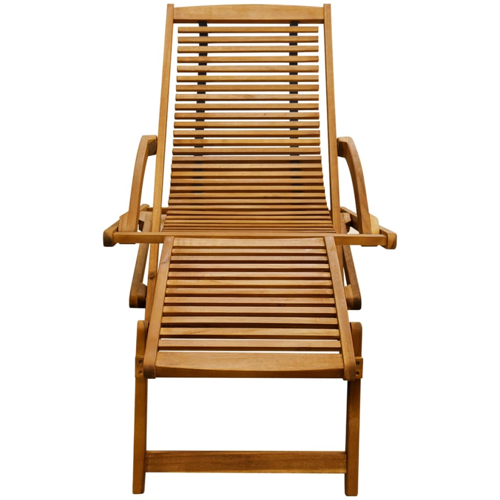 Terrace chair with solid acacia wood footrests