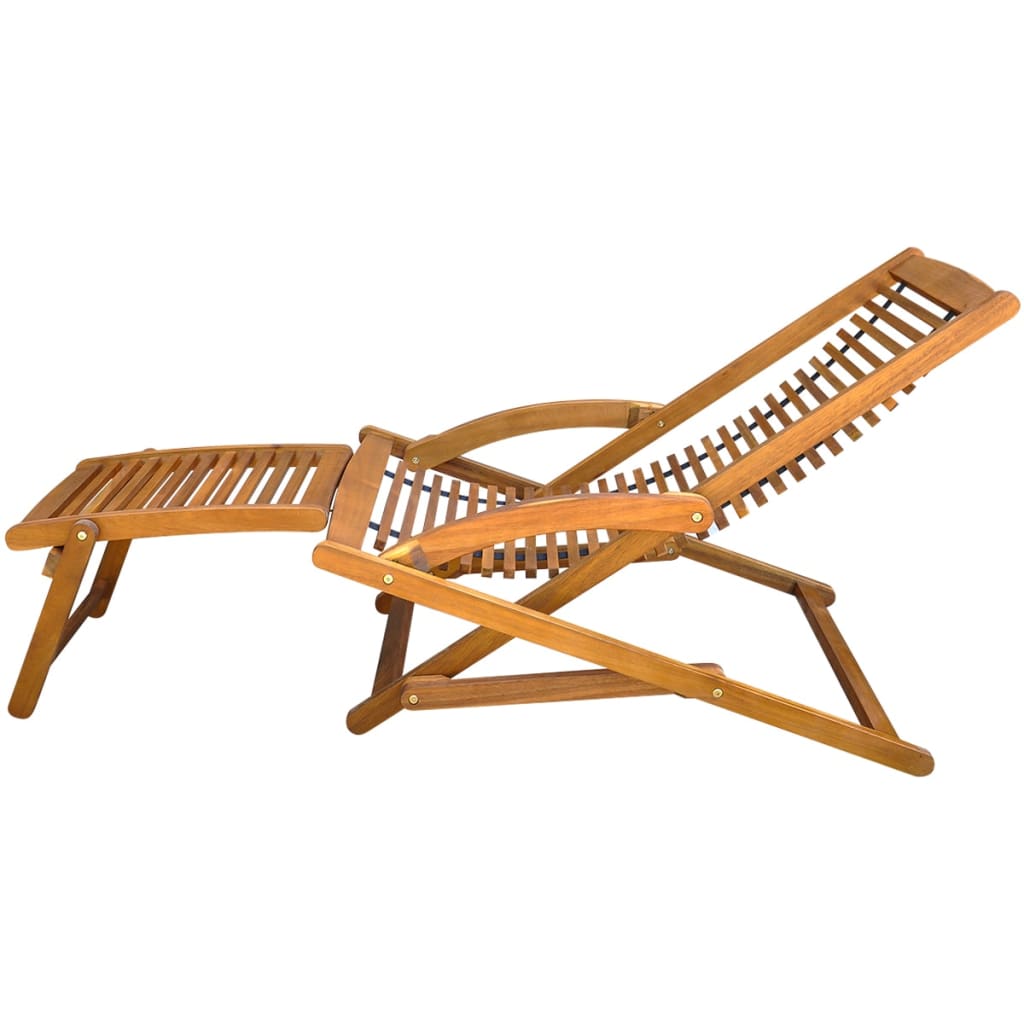 Chaise de terrasse avec repose-pied Bois d'acacia solide
