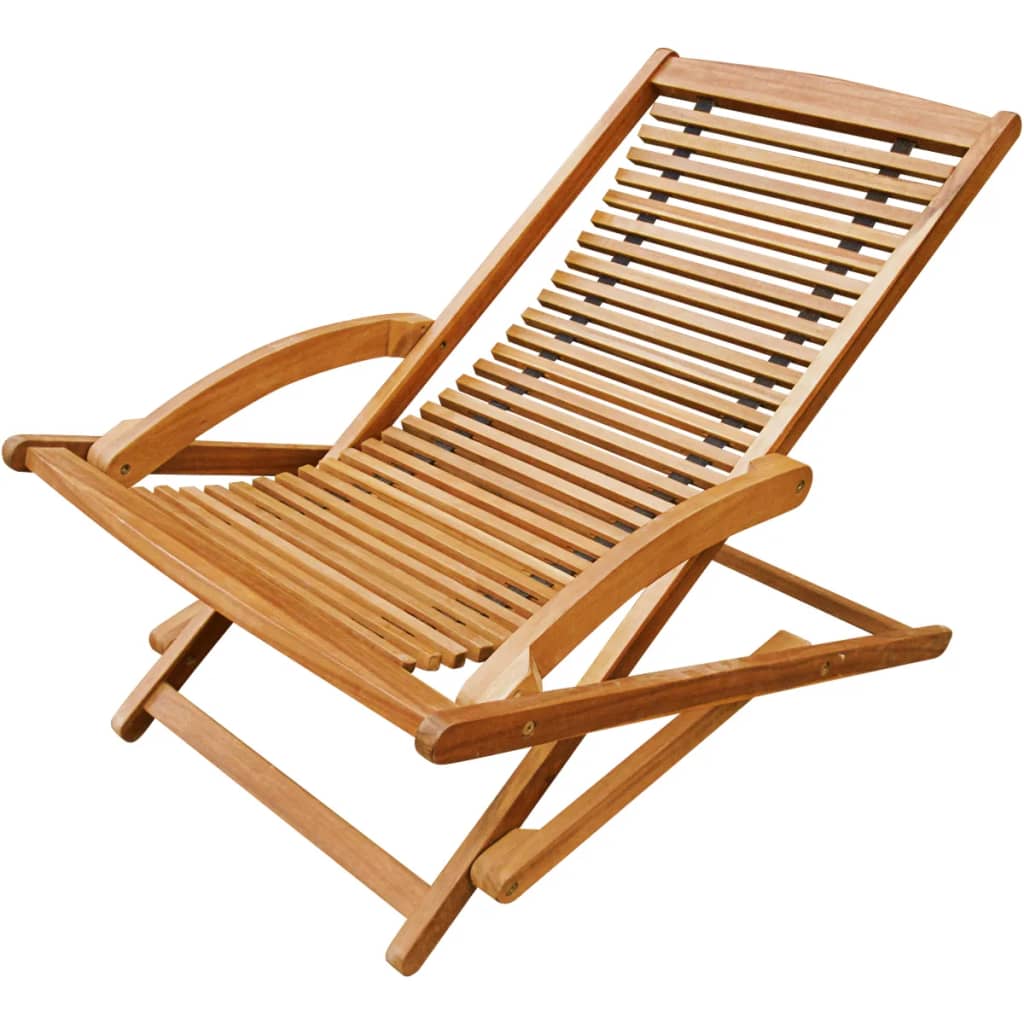 Chaise de terrasse avec repose-pied Bois d'acacia solide