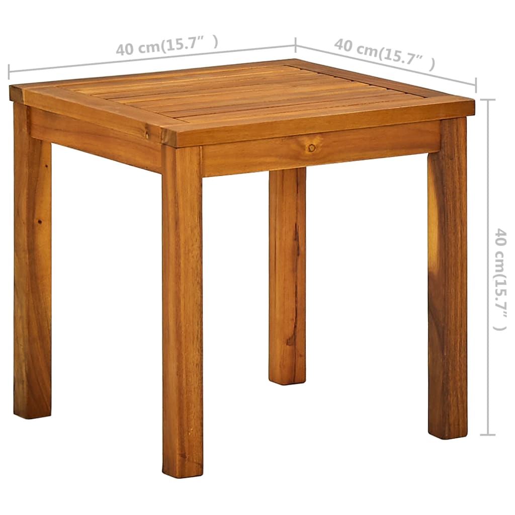 Sedia lunga con tavolo in legno di acacia solido e tessilene