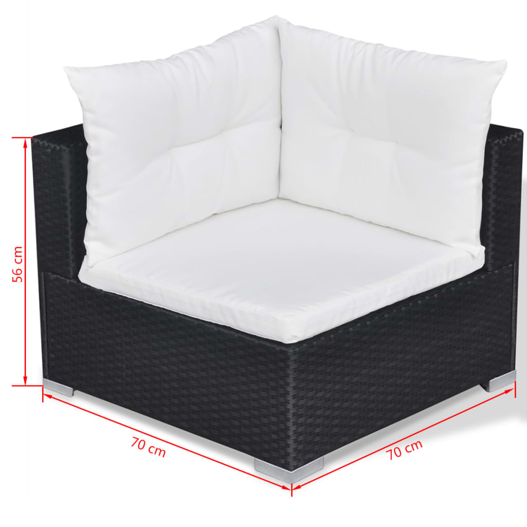 10 pcs garden furniture with black braided resin cushions