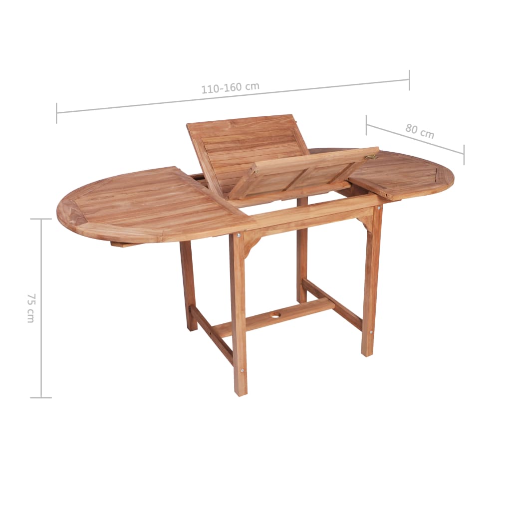 Set da pranzo da esterno in teak massello di 7 pezzi B-ware