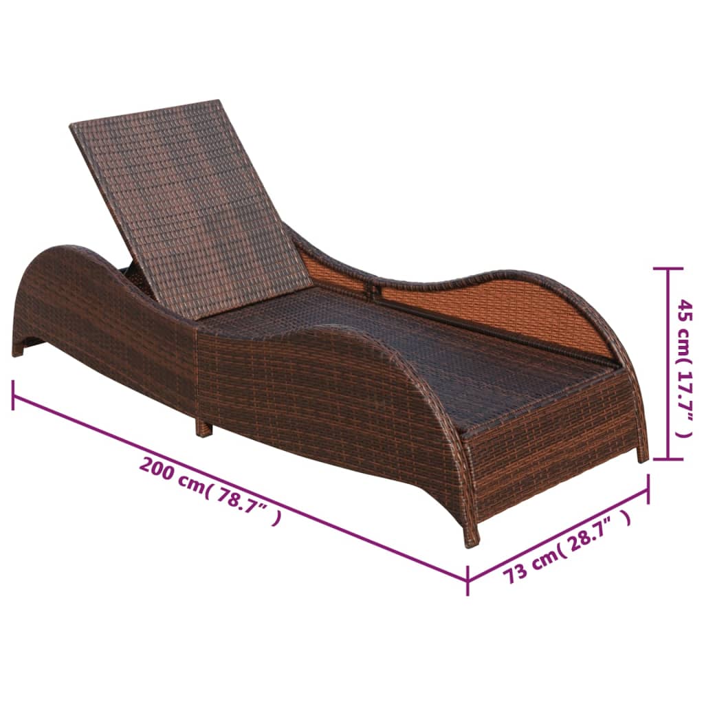 Long chair with brown braided resin cushion
