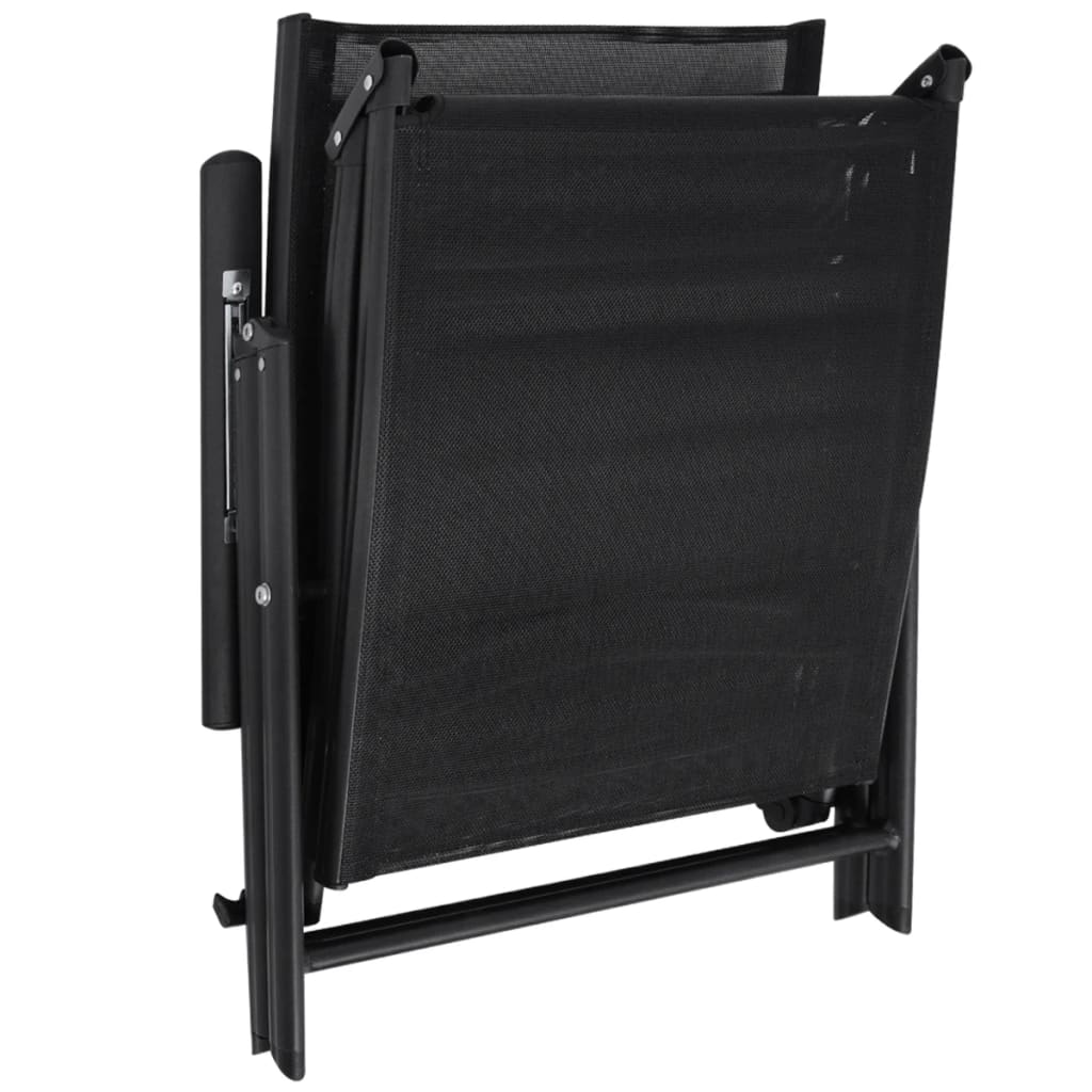 Black aluminum foldable lounge chair