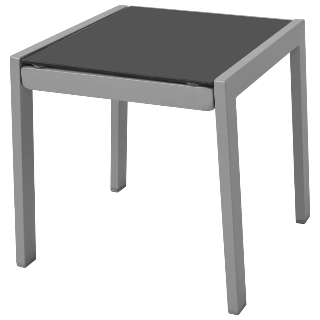 Sedie a sdraio con tavolo in Alluminio Nero