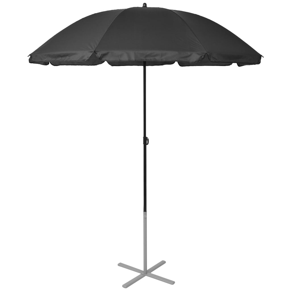 Sdraio e ombrellone in alluminio nero
