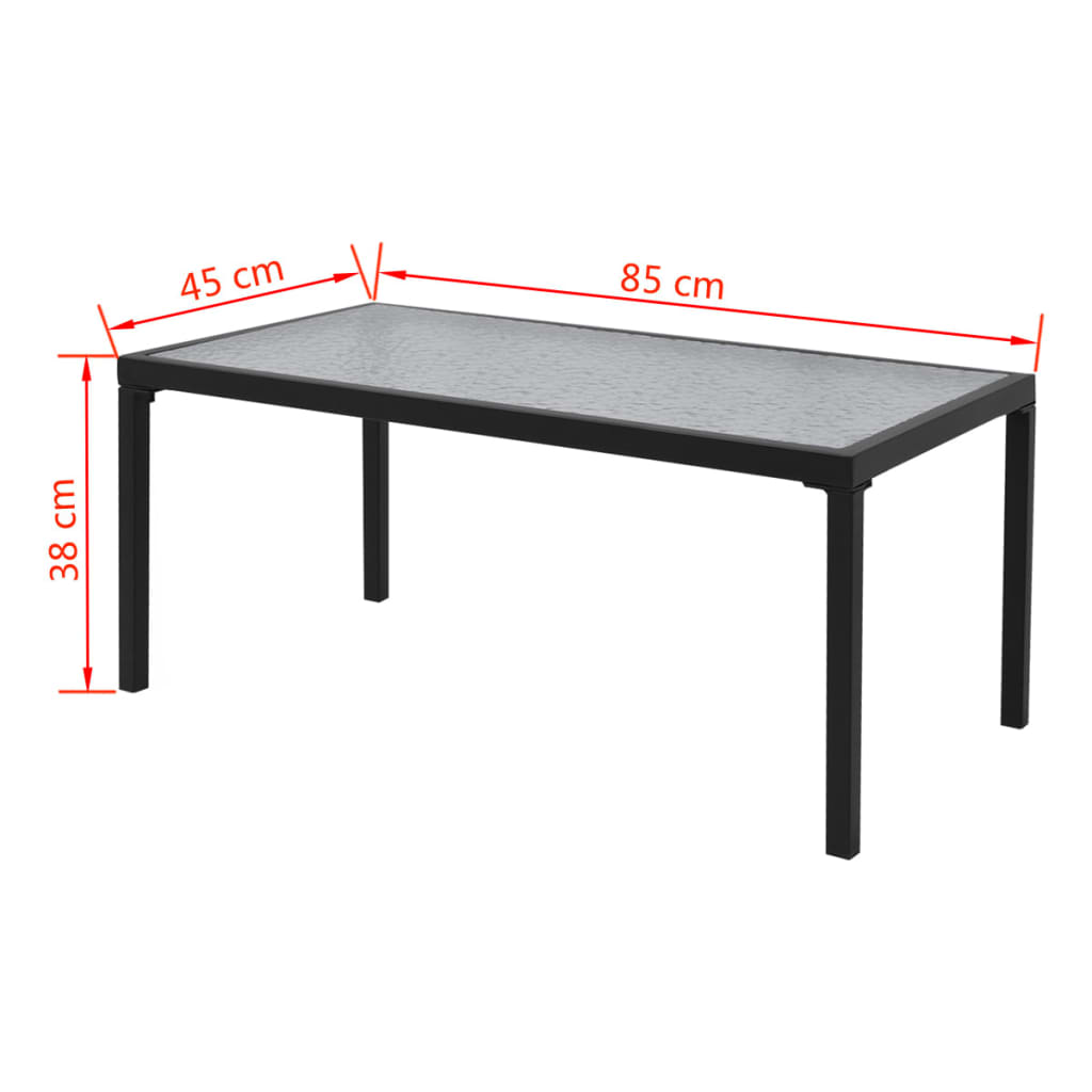 4 pcs garden furniture black textilene