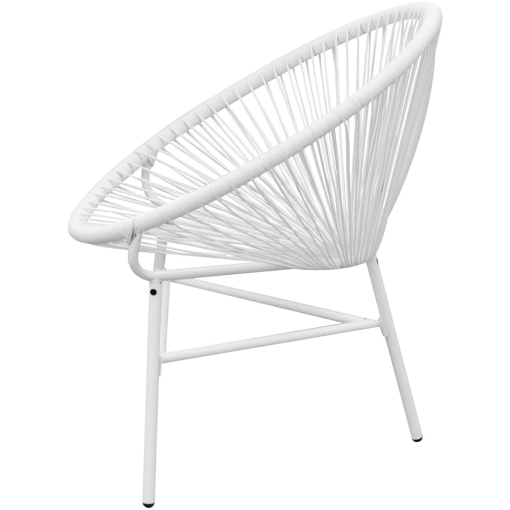 Rope's garden chair moon shape white braided resin