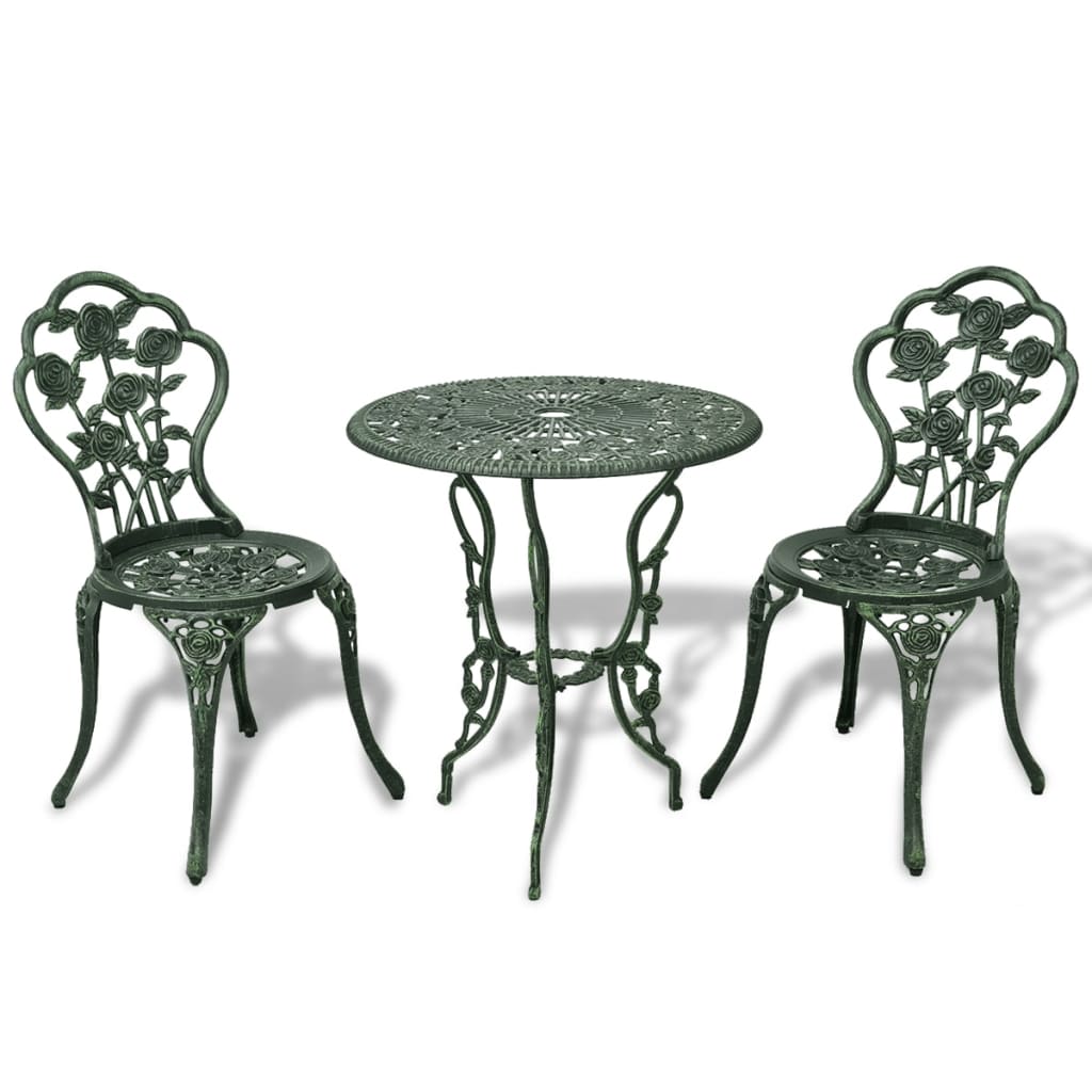 Set Bistrot 3 pz. Fusione di alluminio Verde