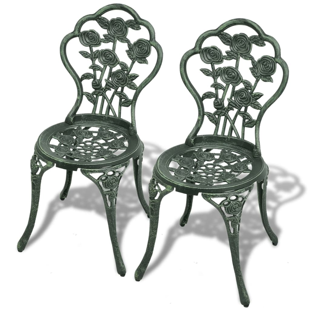 Jeu de bistro 3 pcs Aluminium coulé Vert