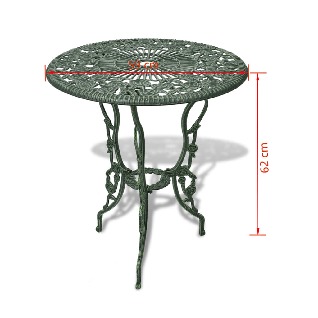 Jeu de bistro 3 pcs Aluminium coulé Vert