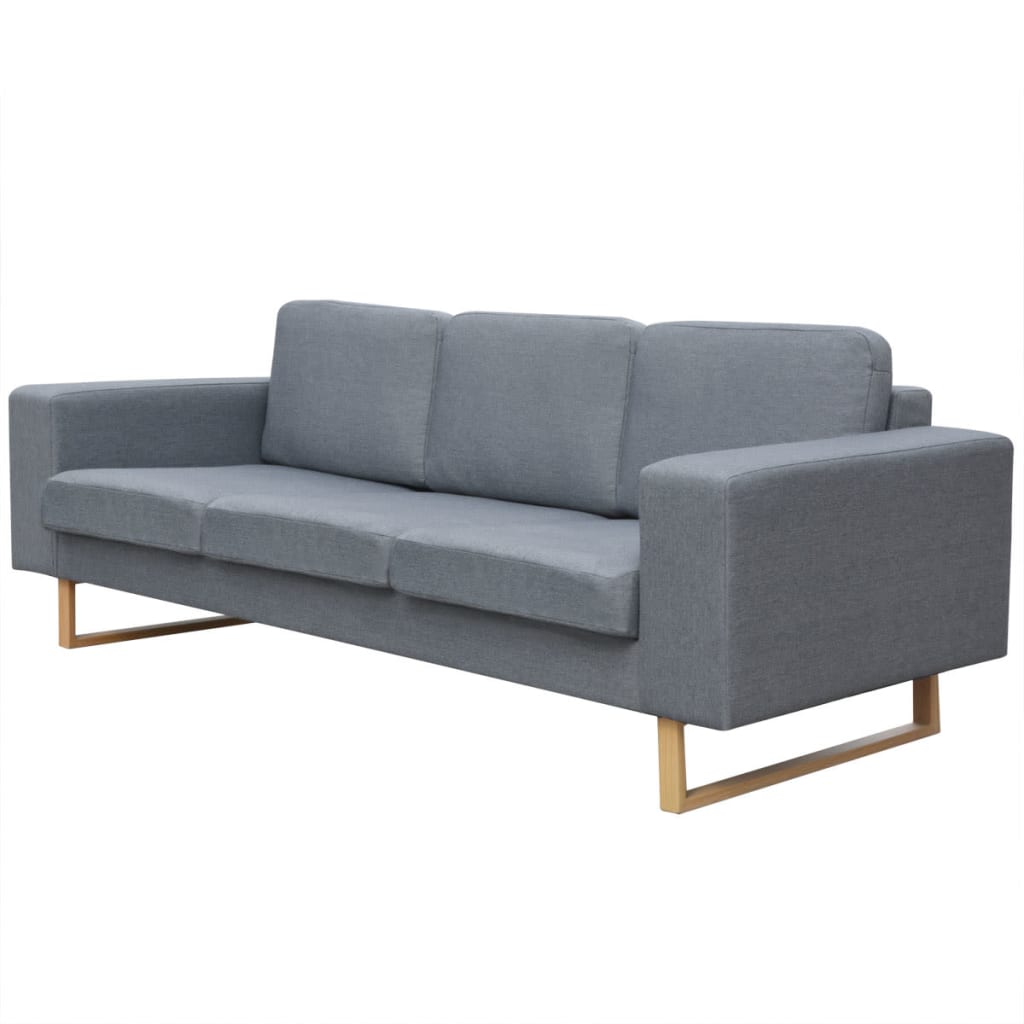 Sofa with 3 light gray fabric seats