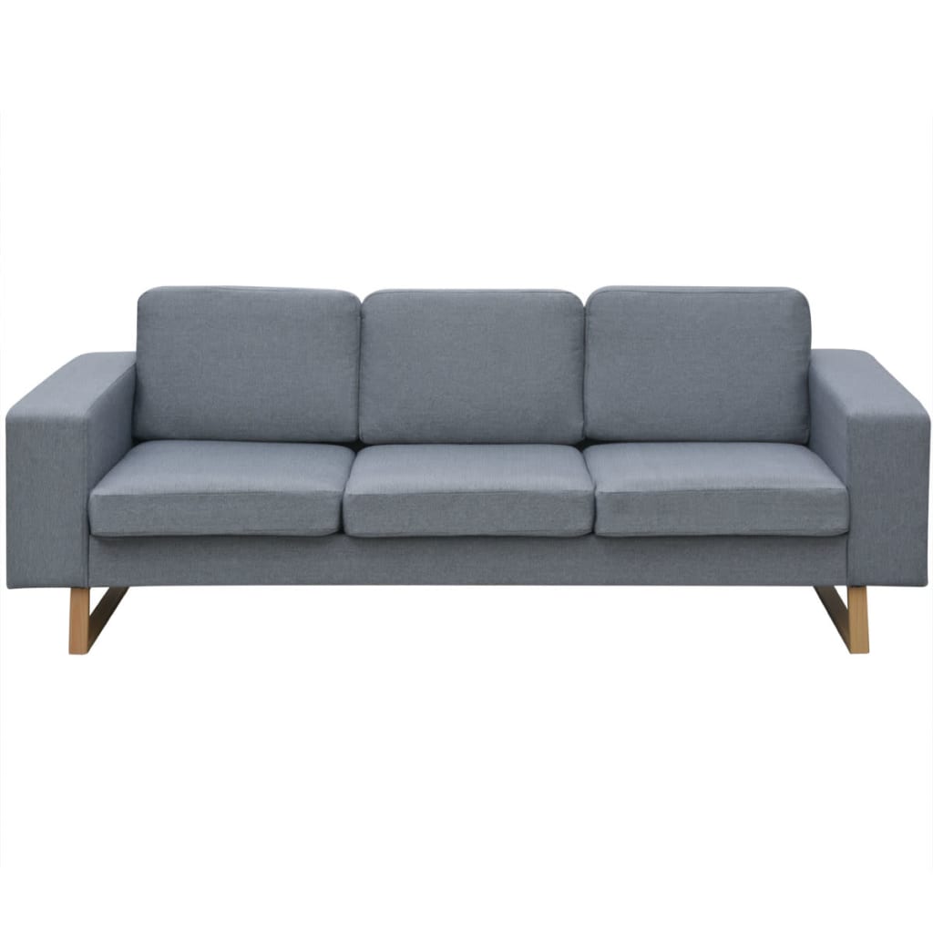 Sofa with 3 light gray fabric seats