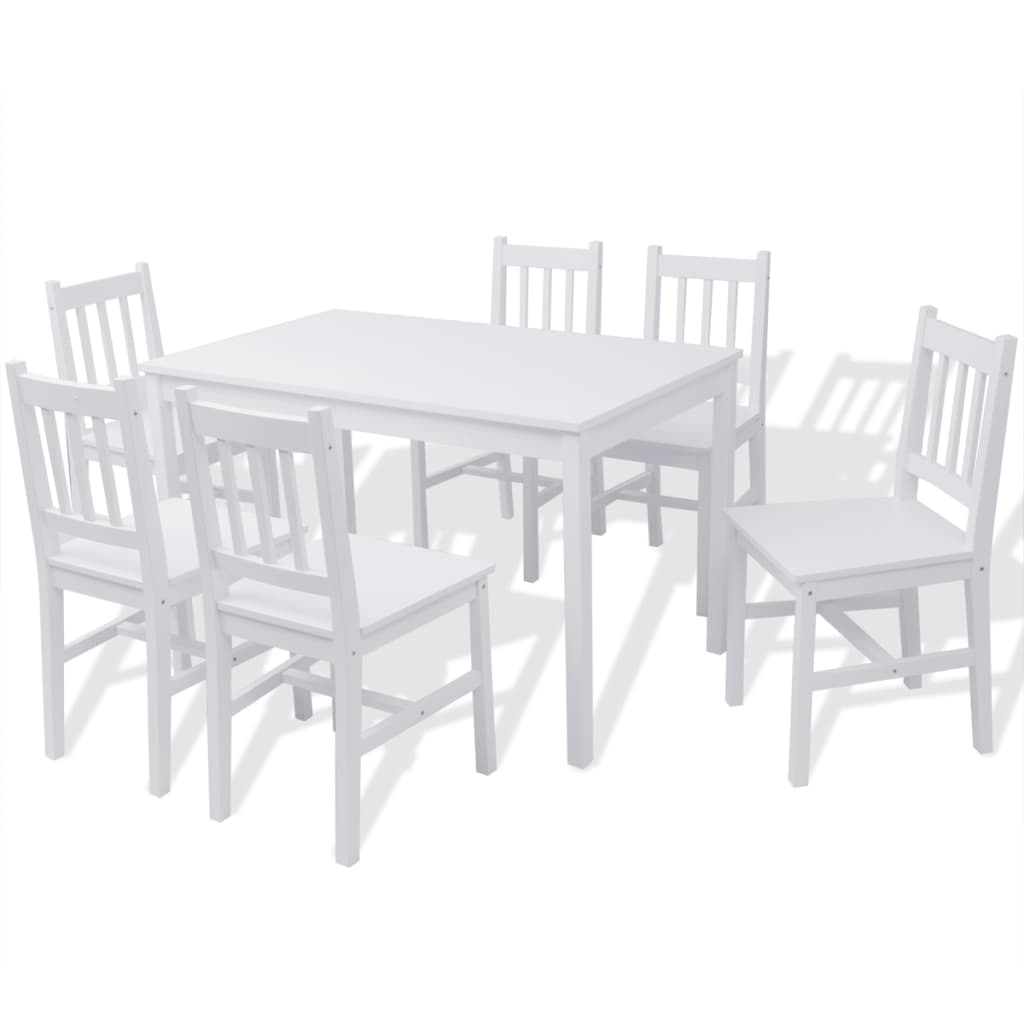Dining room game 7 pcs white pine forest