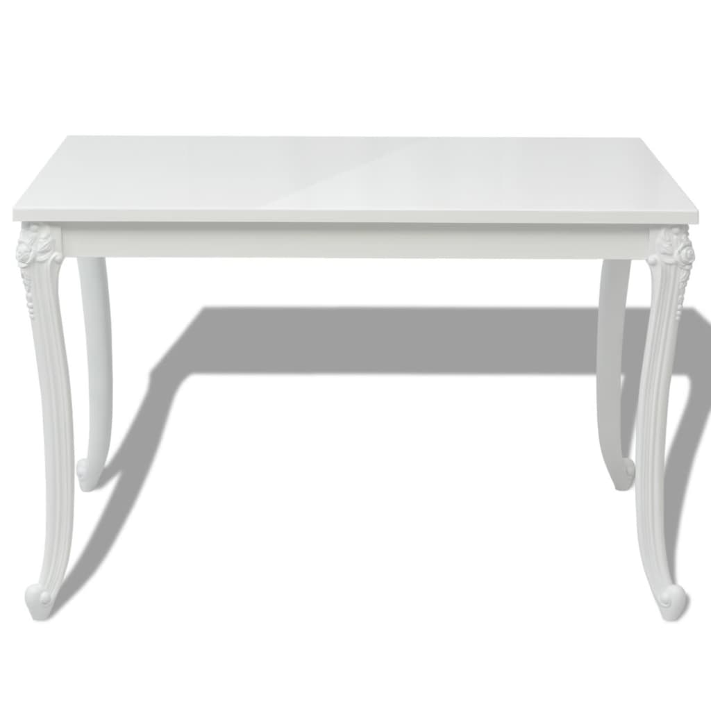 Dining table 116 x 66 x 76 cm high shine white