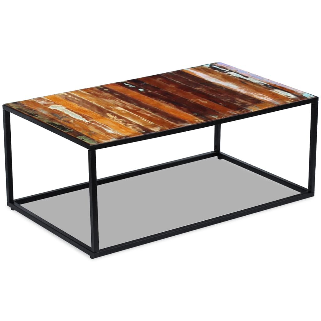 Tavolino in legno di recupero solido 100 x 60 x 40 cm