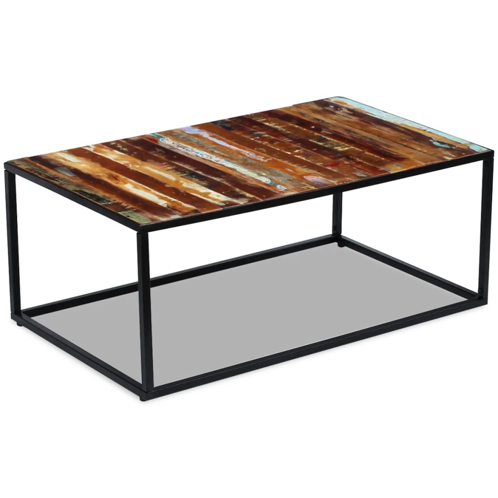 Tavolino in legno di recupero solido 100 x 60 x 40 cm