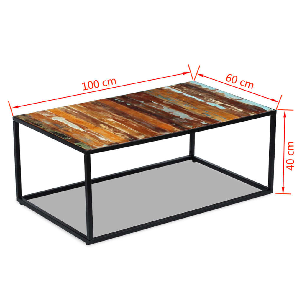 Table basse Bois de récupération massif 100 x 60 x 40 cm