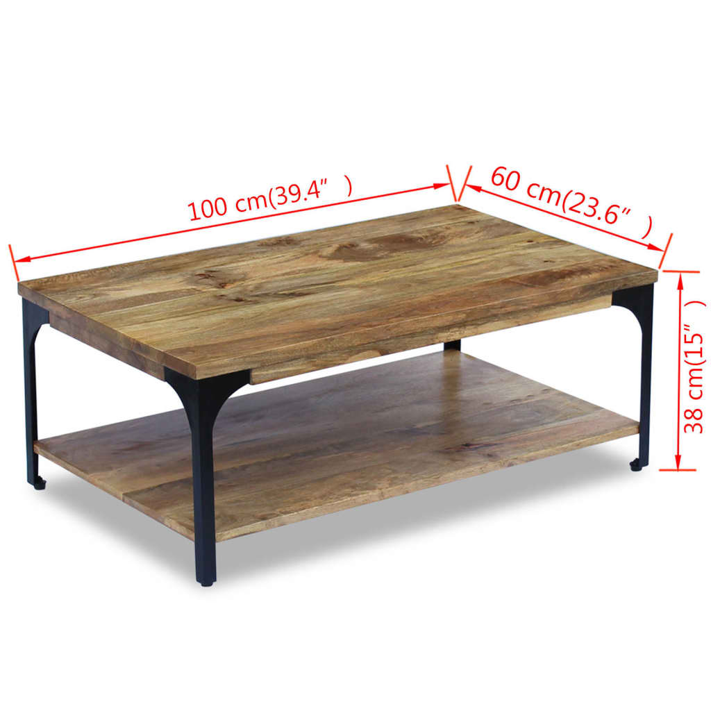 Tavolino basso Legno di mango 100 x 60 x 38 cm