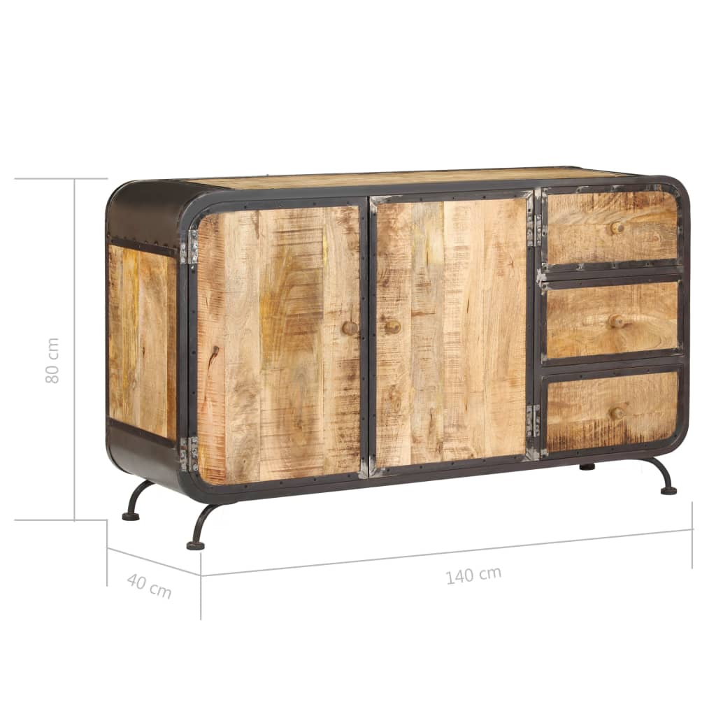 Buffet 140 x 40 x 80 cm massives Mangoholz