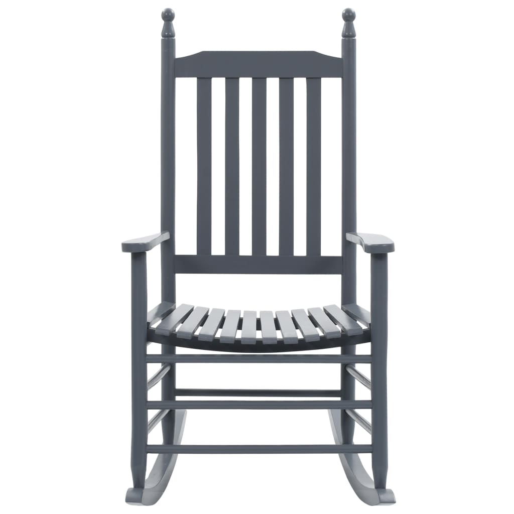 Schaukelstuhl mit gebogenem Sitz grau grauem Holz von Pappel