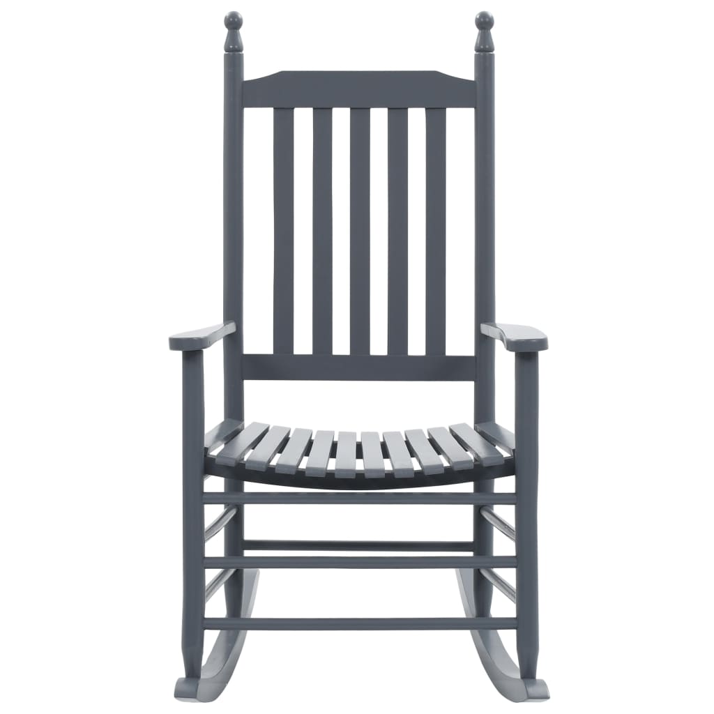 Rocking chair with curved seat gray gray wood from poplar