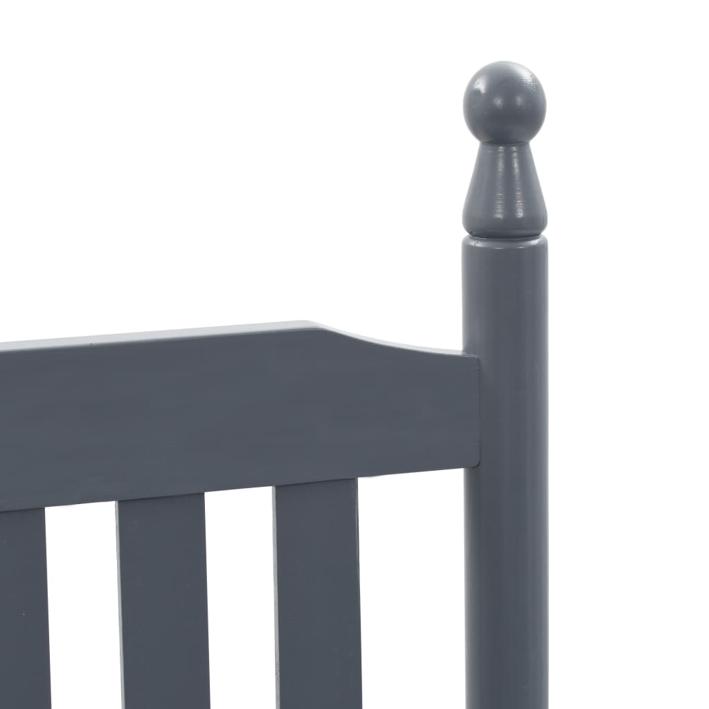 Sedia a dondolo con sedile curvo grigio legno di pioppo