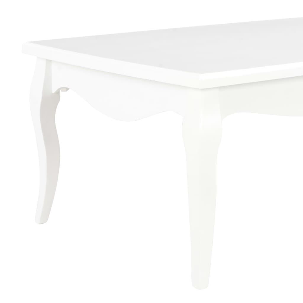 White coffee table 110 x 60 x 40 cm solid pine wood