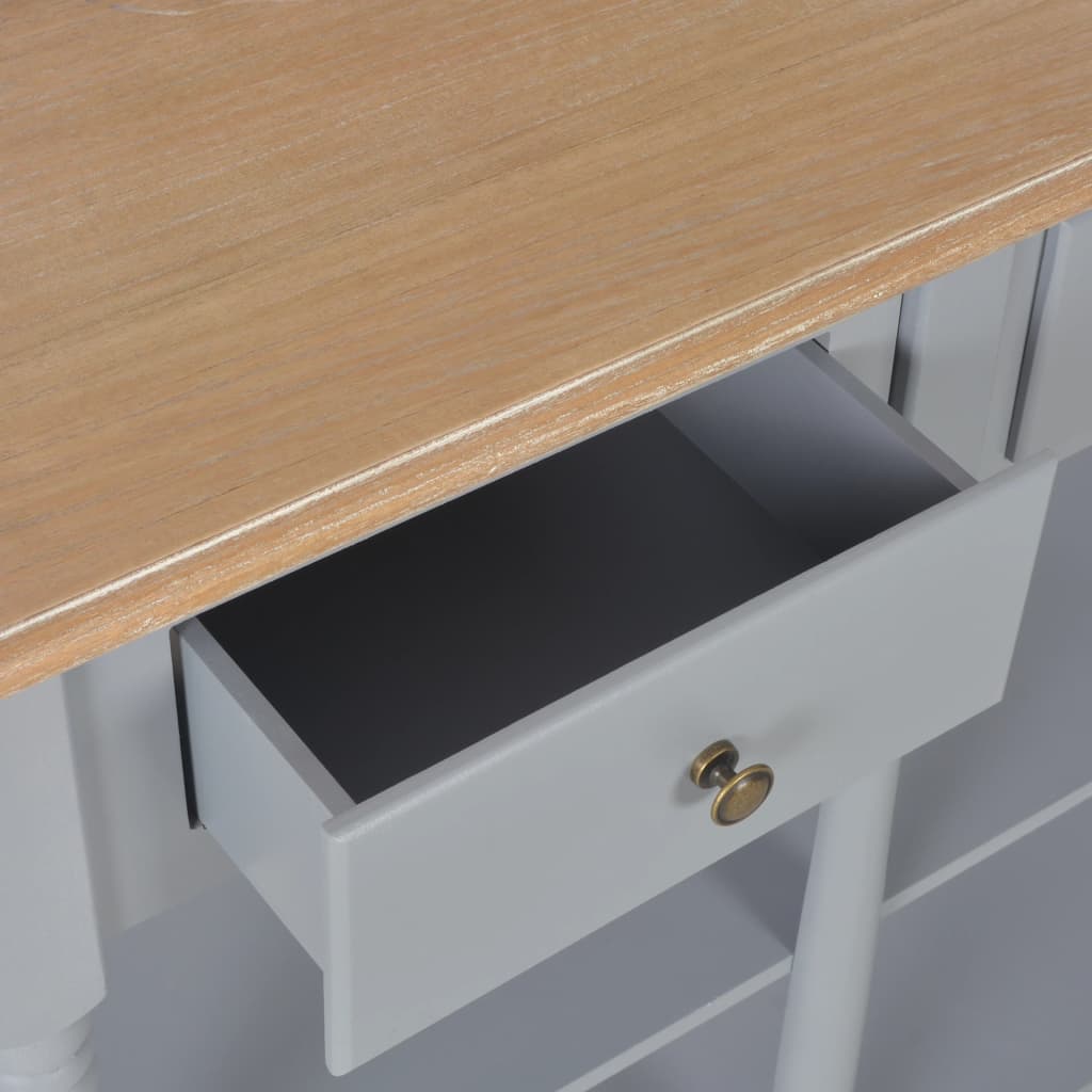 Gray console table 120x30x76 cm MDF