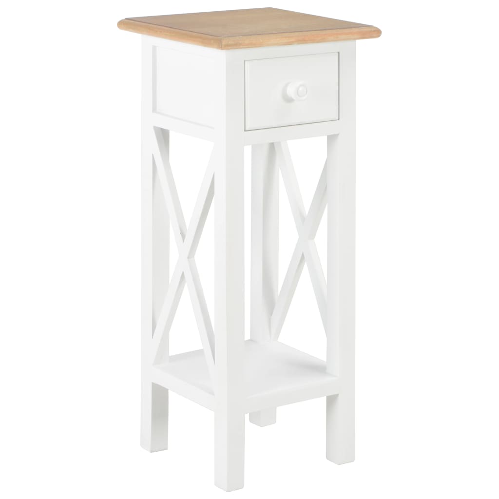 White side table 27 x 27 x 65.5 cm wood