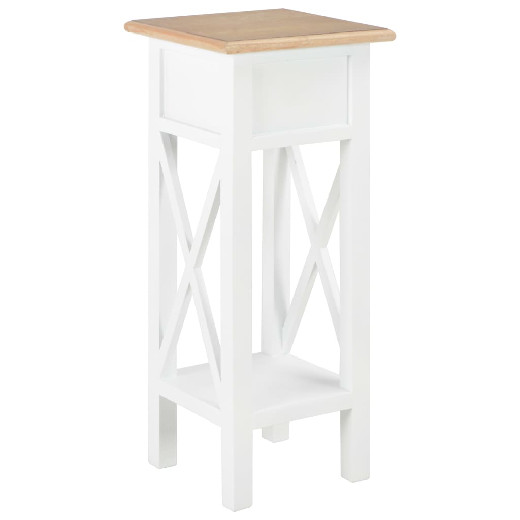 White side table 27 x 27 x 65.5 cm wood
