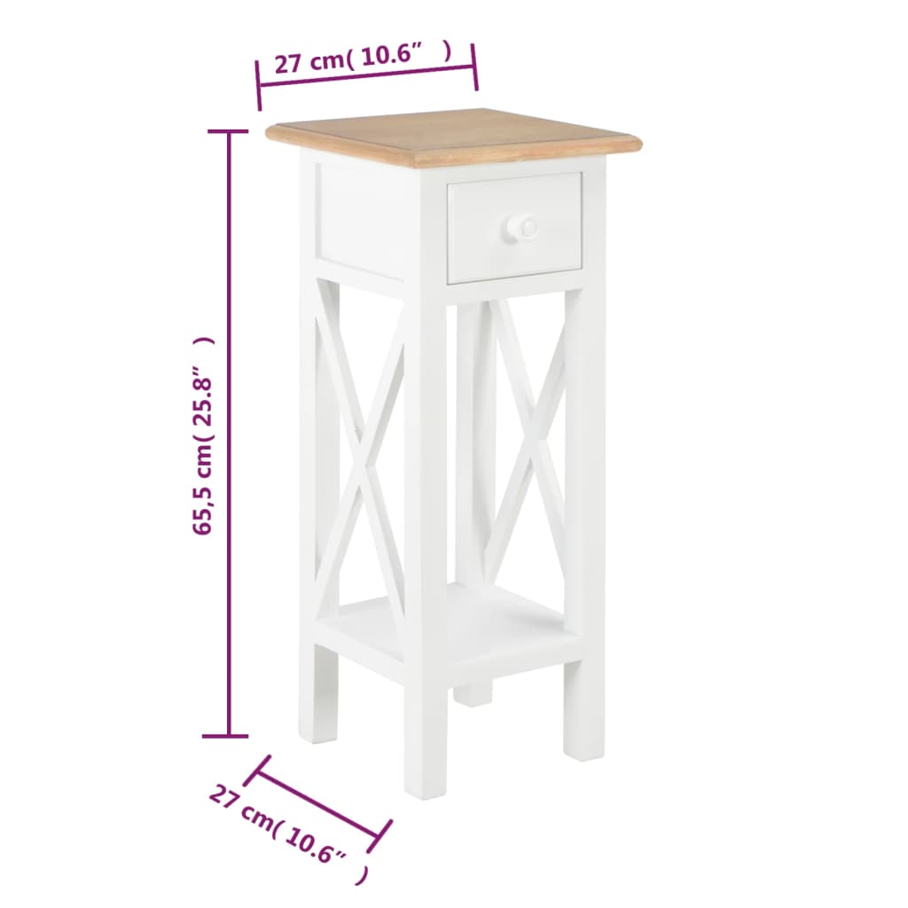 Tavolino Bianco 27 ​​x 27 x 65,5 cm Legno
