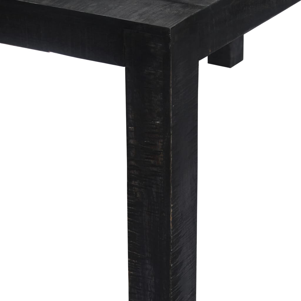 Black dinner table 118x60x76 cm solid mango wood