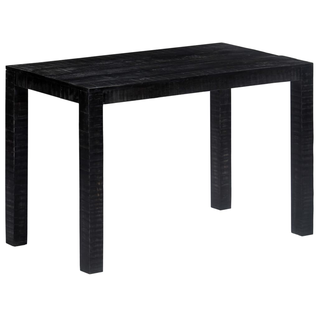 Black dinner table 118x60x76 cm solid mango wood