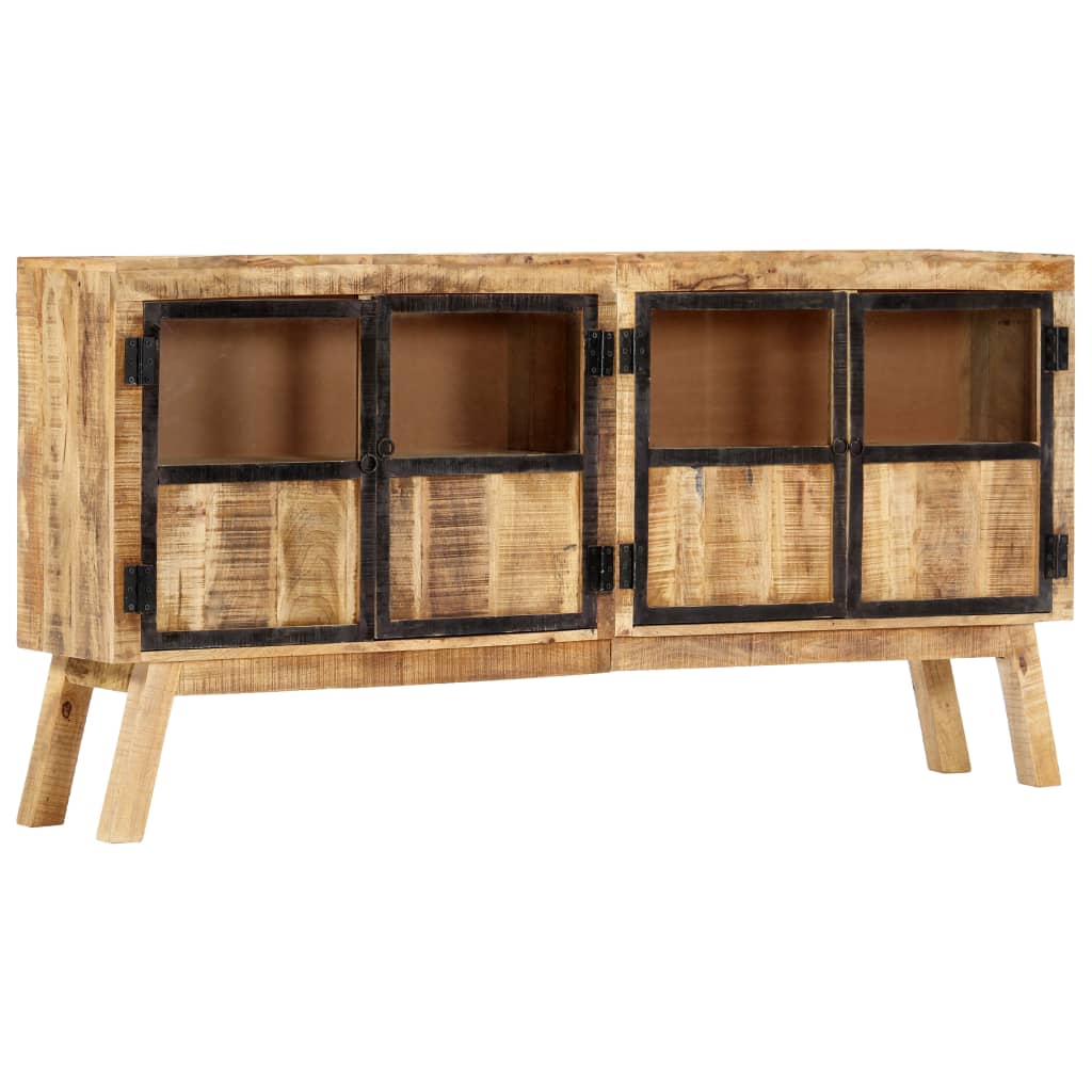 Braunes und schwarzes Buffet 160x30x80 cm Festes Mangoholz