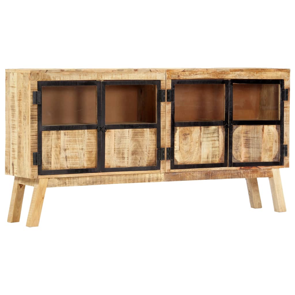 Braunes und schwarzes Buffet 160x30x80 cm Festes Mangoholz