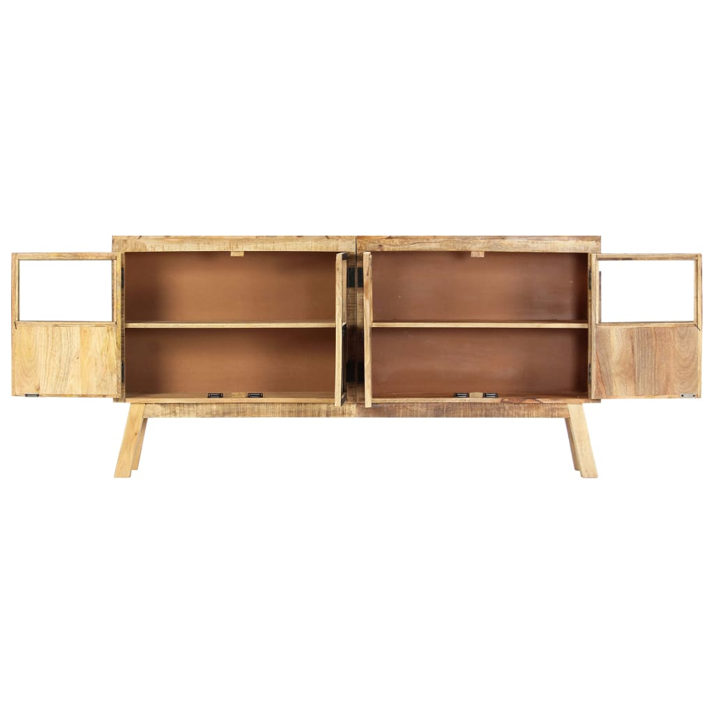 Braunes und schwarzes Buffet 160x30x80 cm Festes Mangoholz