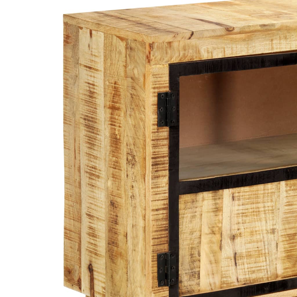 Buffet marrone e nero 160x30x80 cm legno di mango solido