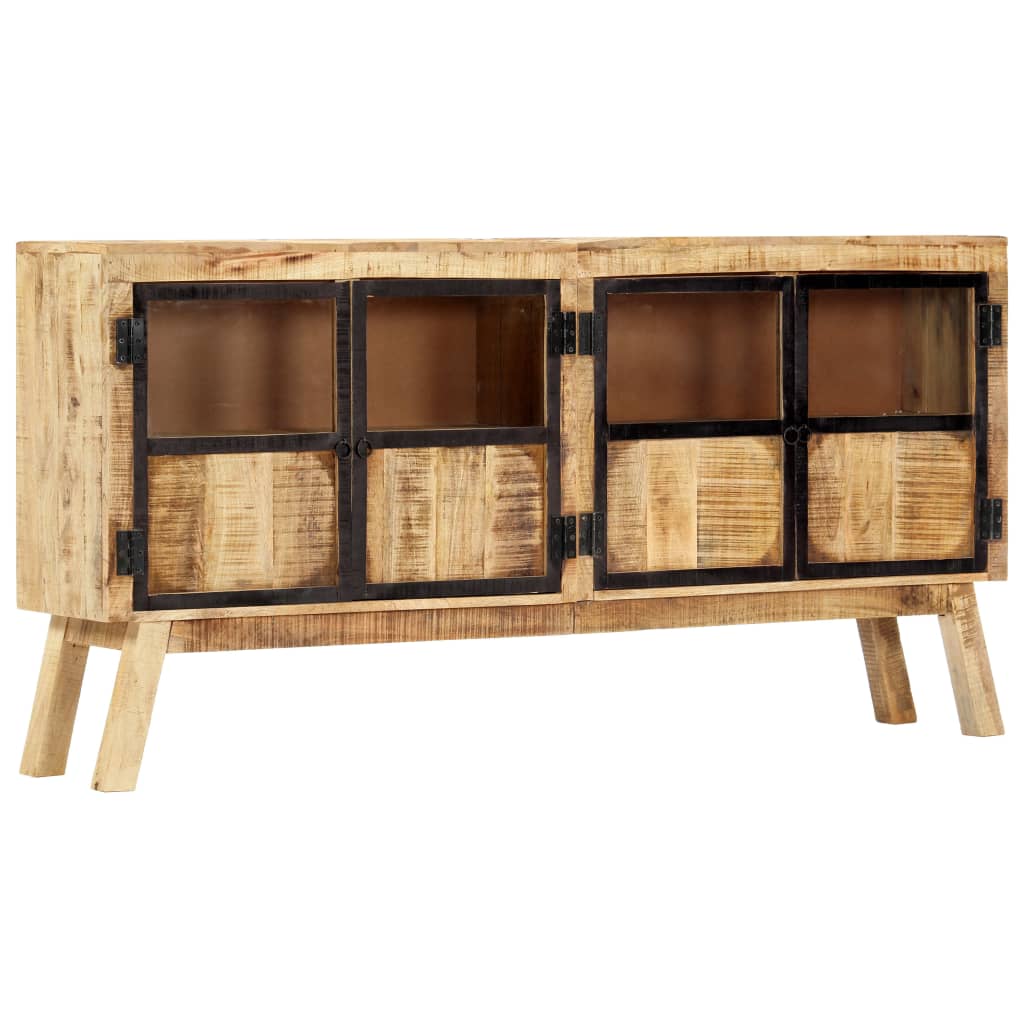 Braunes und schwarzes Buffet 160x30x80 cm Festes Mangoholz