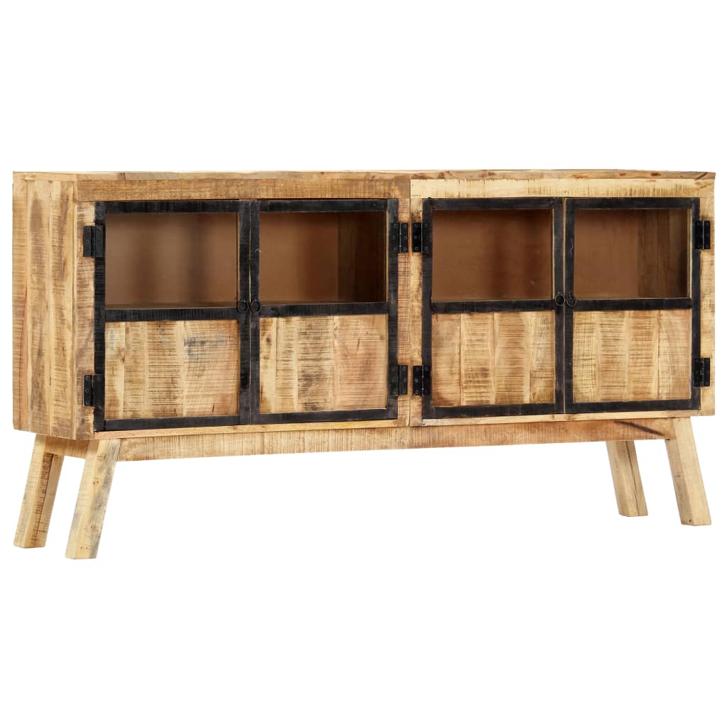 Braunes und schwarzes Buffet 160x30x80 cm Festes Mangoholz