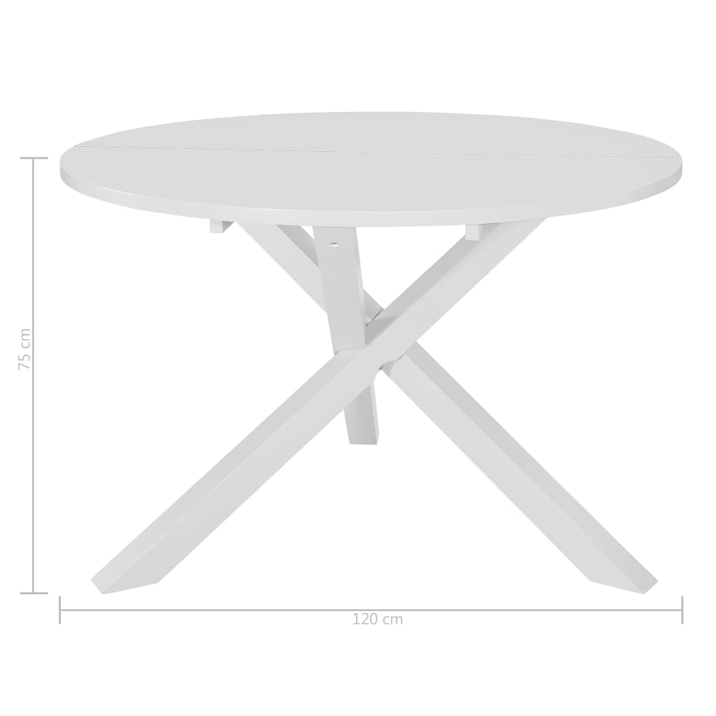 Table de salle à manger Blanc 120 x 75 cm MDF