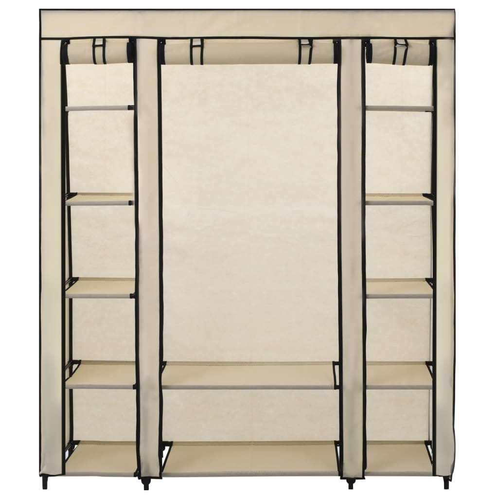 Cabinet with compartments and cream stems 150x45x176 cm fabric