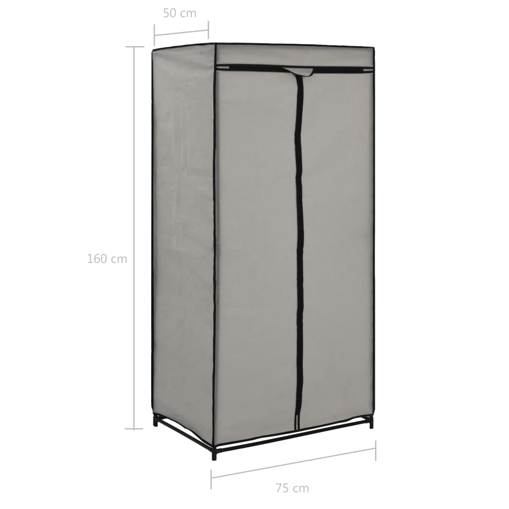 Gray wardrobe 75x50x160 cm