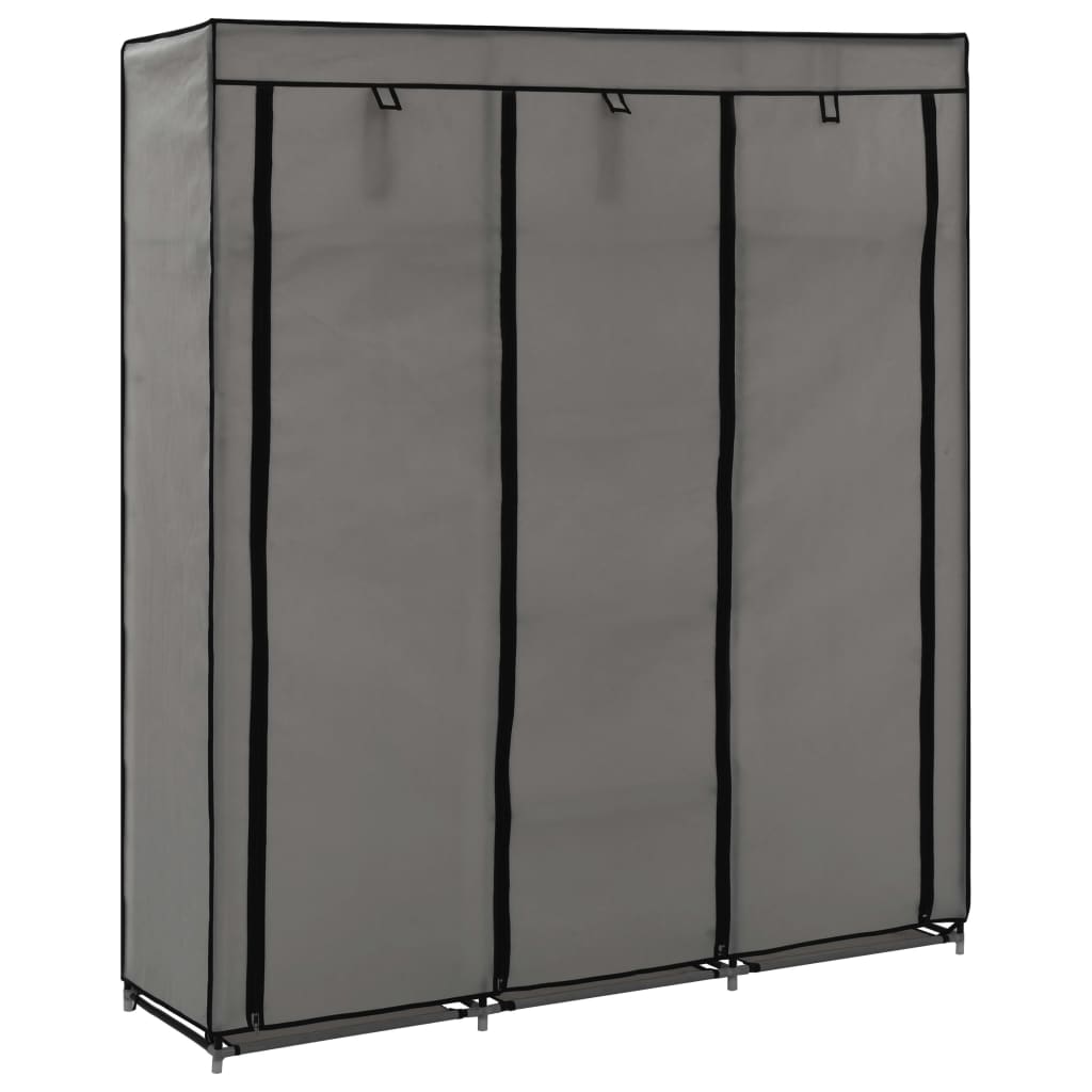 Cabinet with compartments and gray bars 150x45x175 cm fabric